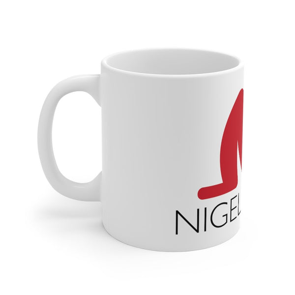 white and red tea mug