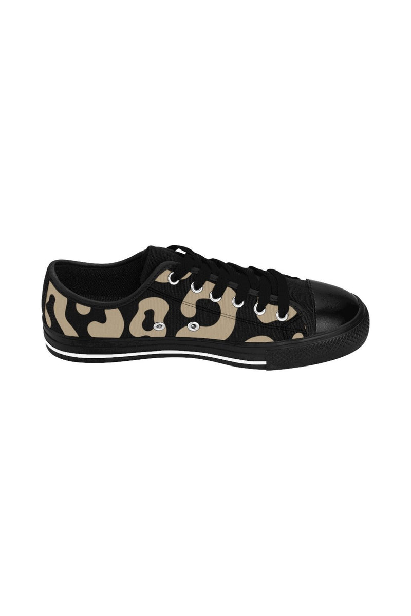white logo branded on nude cheetah printed shoes