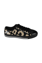 women's nude cheetah print with black sneaker shoes