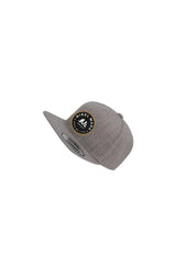 grey and black snapback cap 