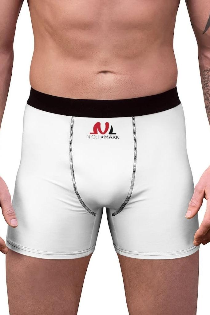 men's white tight boxers