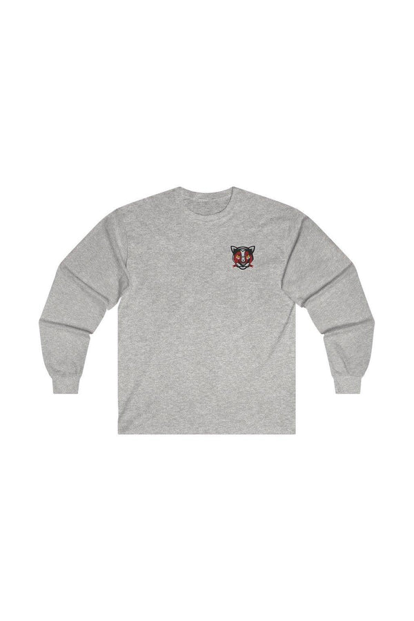 heather grey panther logo printed sweatshirt