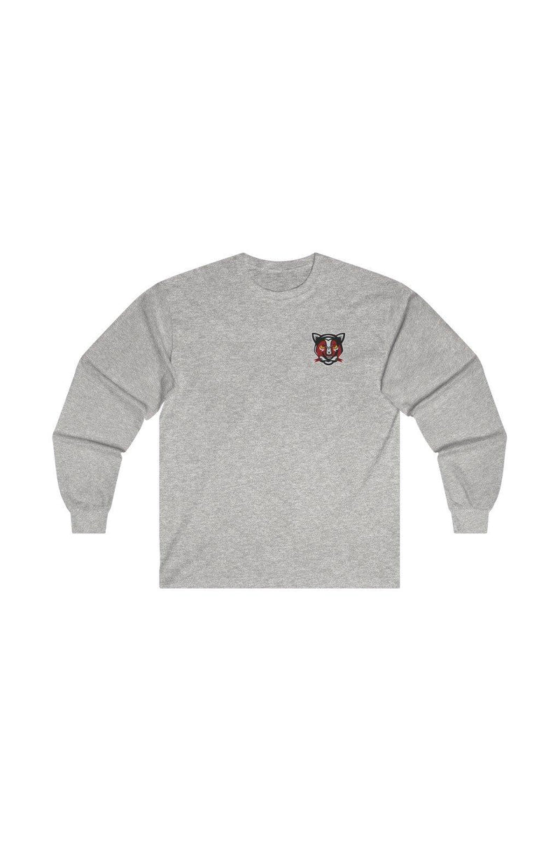 heather grey panther logo printed sweatshirt