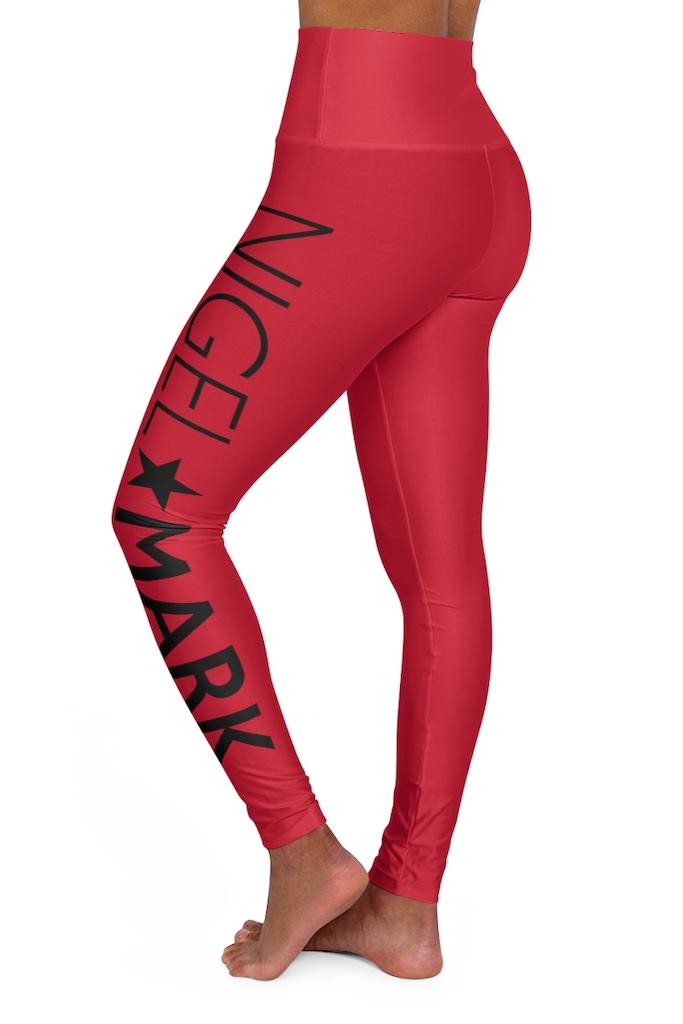 Red NM High Waisted Leggings - WOMEN NM BRANDED - NIGEL MARK