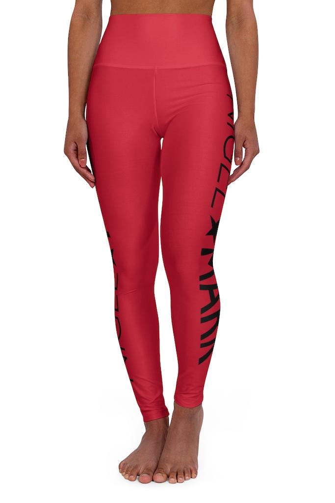 Red NM High Waisted Leggings - WOMEN NM BRANDED - NIGEL MARK