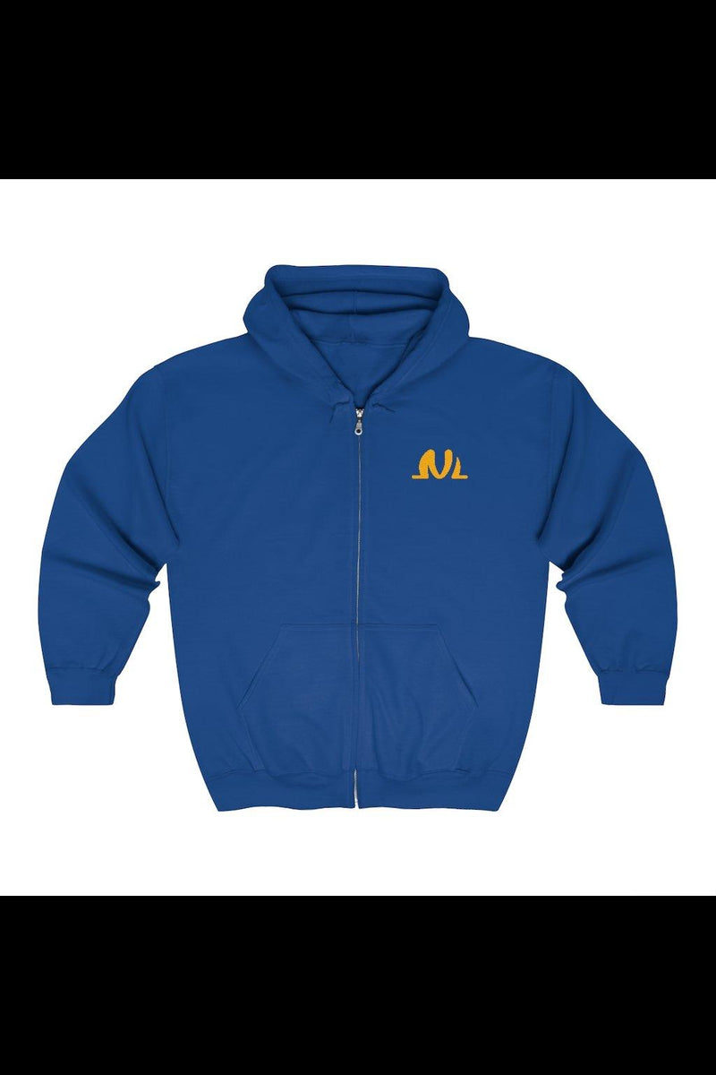 blue and yellow unisex hoodie
