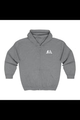 grey and white unisex hoodie