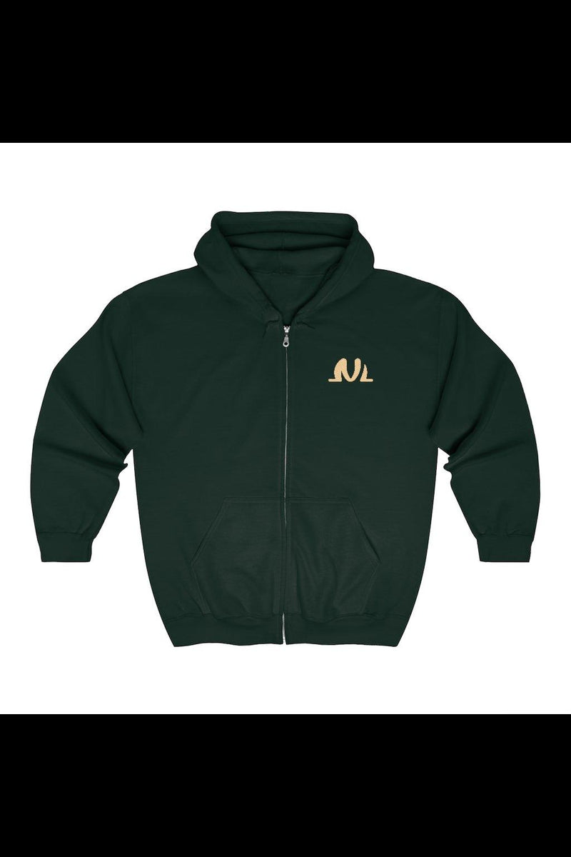 hunter green zip up hoodie