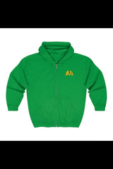 green branded hoodie