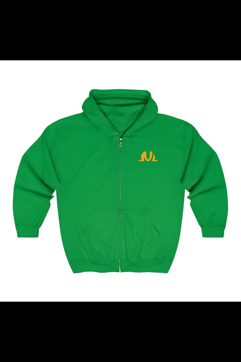 green branded hoodie