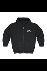 black unisex zip up hoodie 