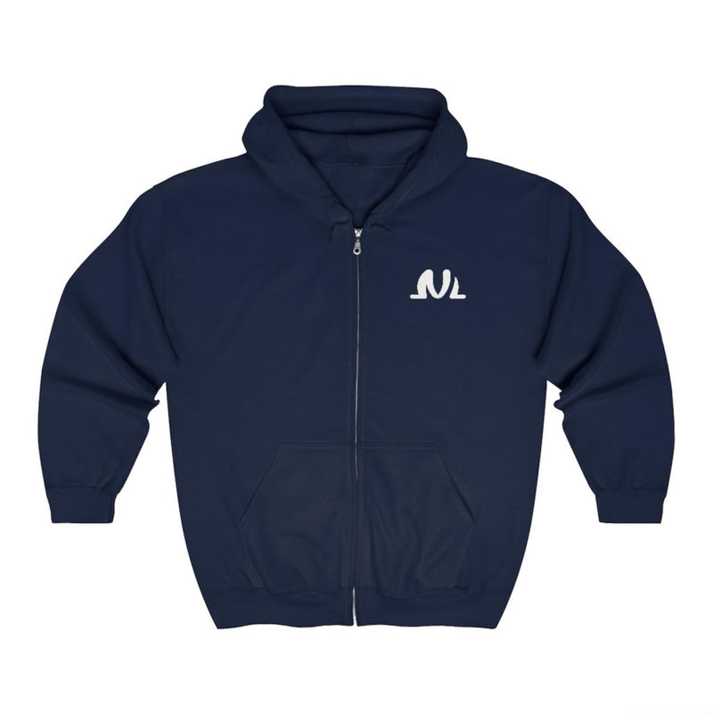 navy blue cotton zip up hoodie