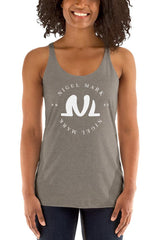 White NM Circle Racerback Tank - NM BRANDED - NIGEL MARK