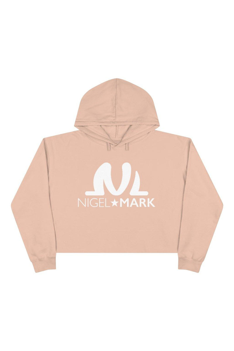 White NM Crop Hoodie - WOMEN NM BRANDED - NIGEL MARK