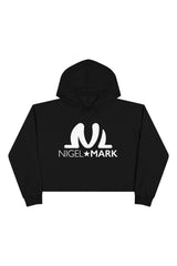 White NM Crop Hoodie - WOMEN NM BRANDED - NIGEL MARK