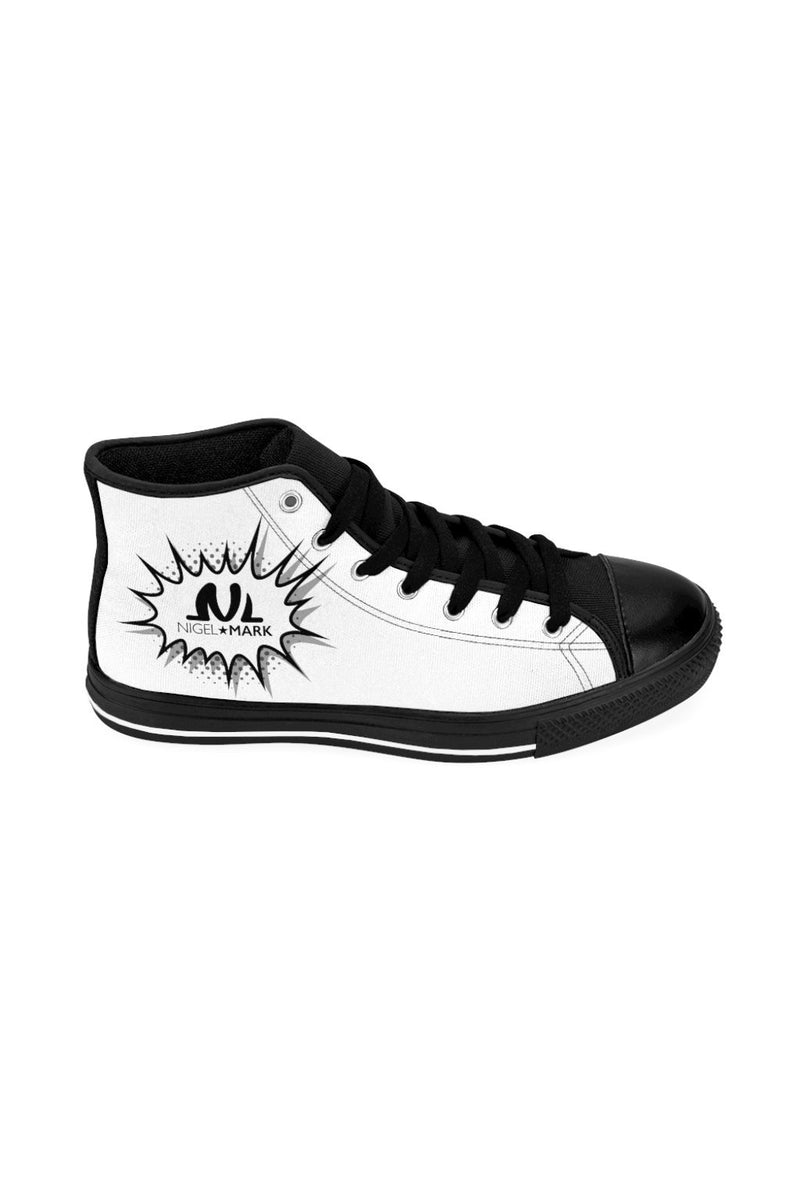 White NM Men's High-top Sneakers - NM BRANDED - NIGEL MARK