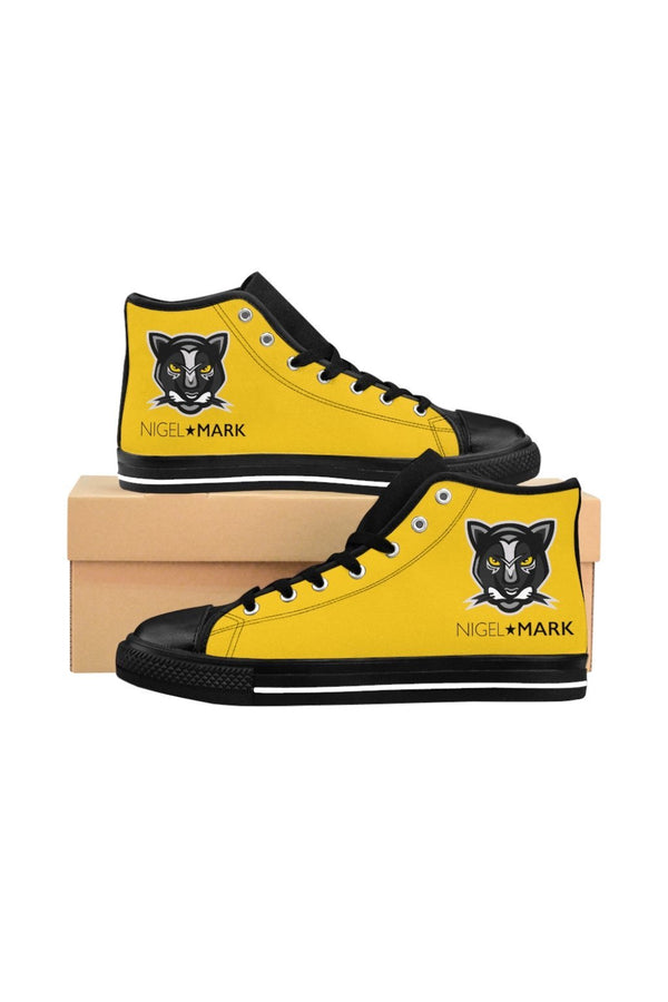 Yellow Panther NM Women's High-top Sneakers - NM BRANDED - NIGEL MARK