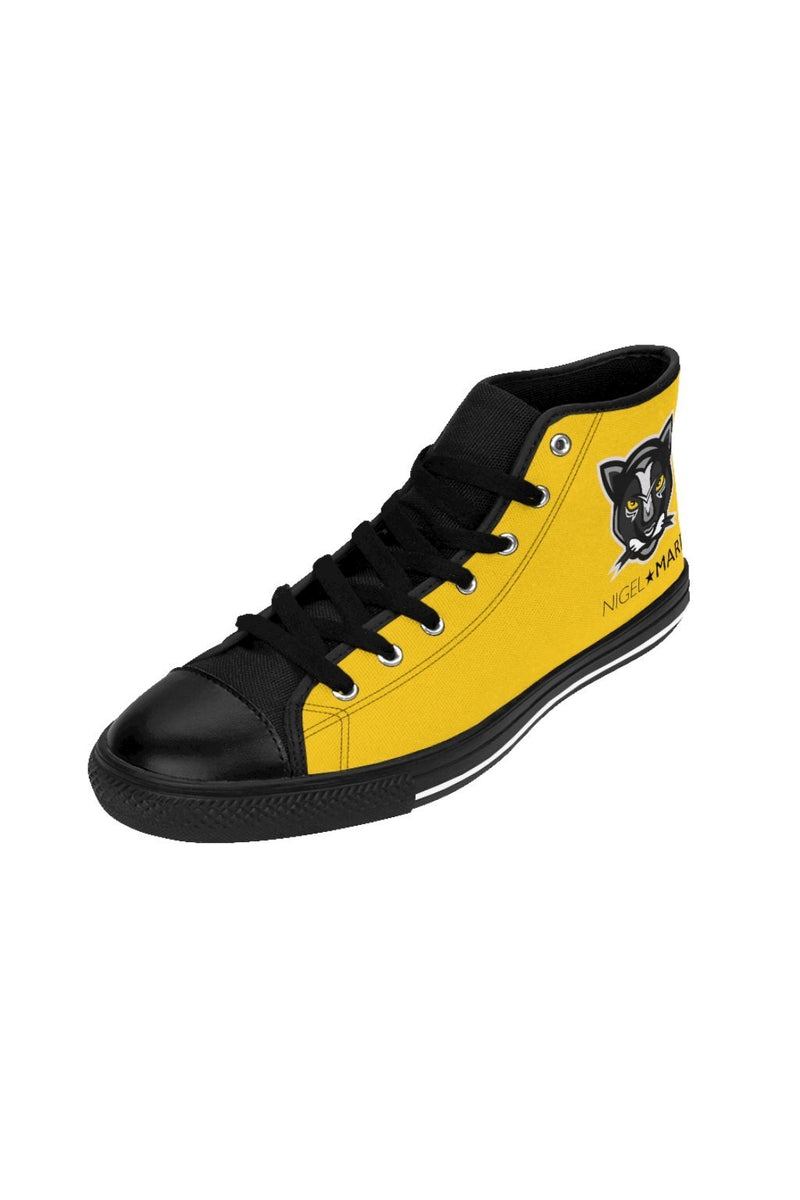 Yellow Panther NM Women's High-top Sneakers - NM BRANDED - NIGEL MARK